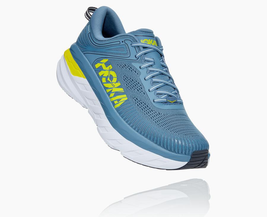 Hoka One One Bondi 7 Löparskor Herr - Blå - ROFQY-0489